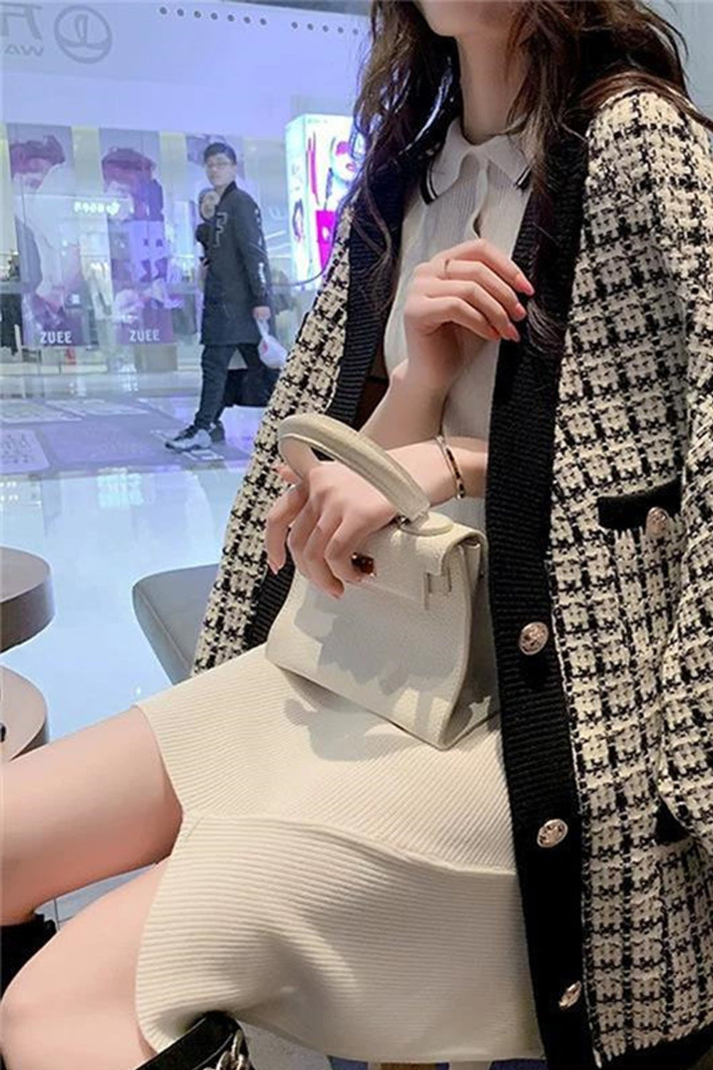 Women V-Neck Open Front Loose Fit Warm Knit Winter Cardigan