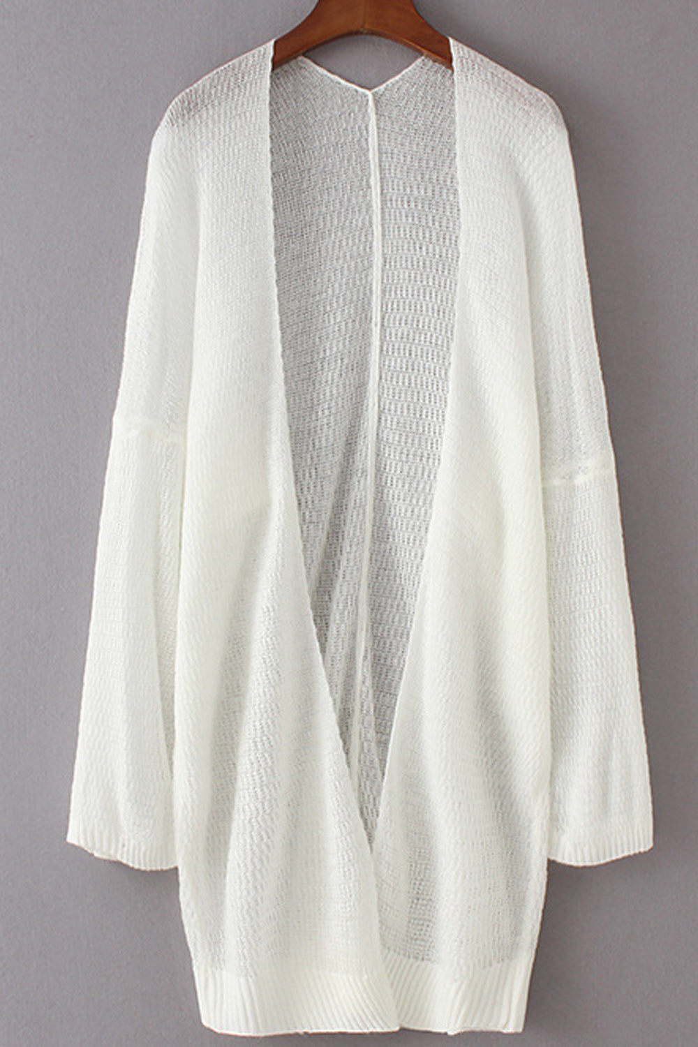 Women Mid Length Solid Colored Thin Long Sleeve Breathable Cardigan