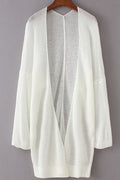 Women Mid Length Solid Colored Thin Long Sleeve Breathable Cardigan