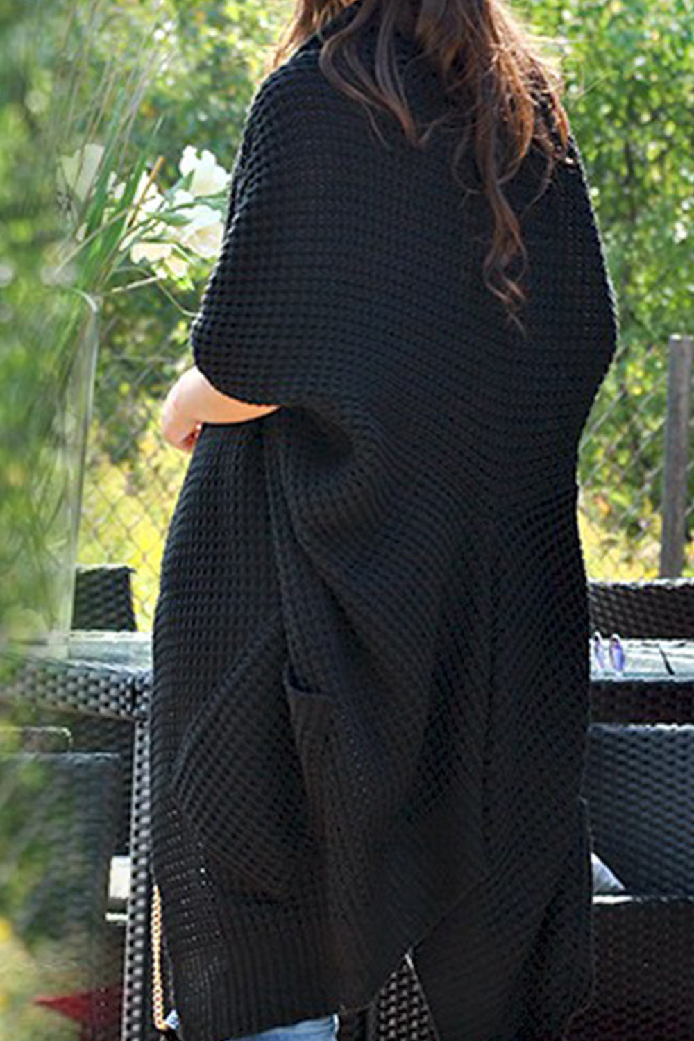 Women Solid Colored Cozy Mid Length Breathable Cardigan