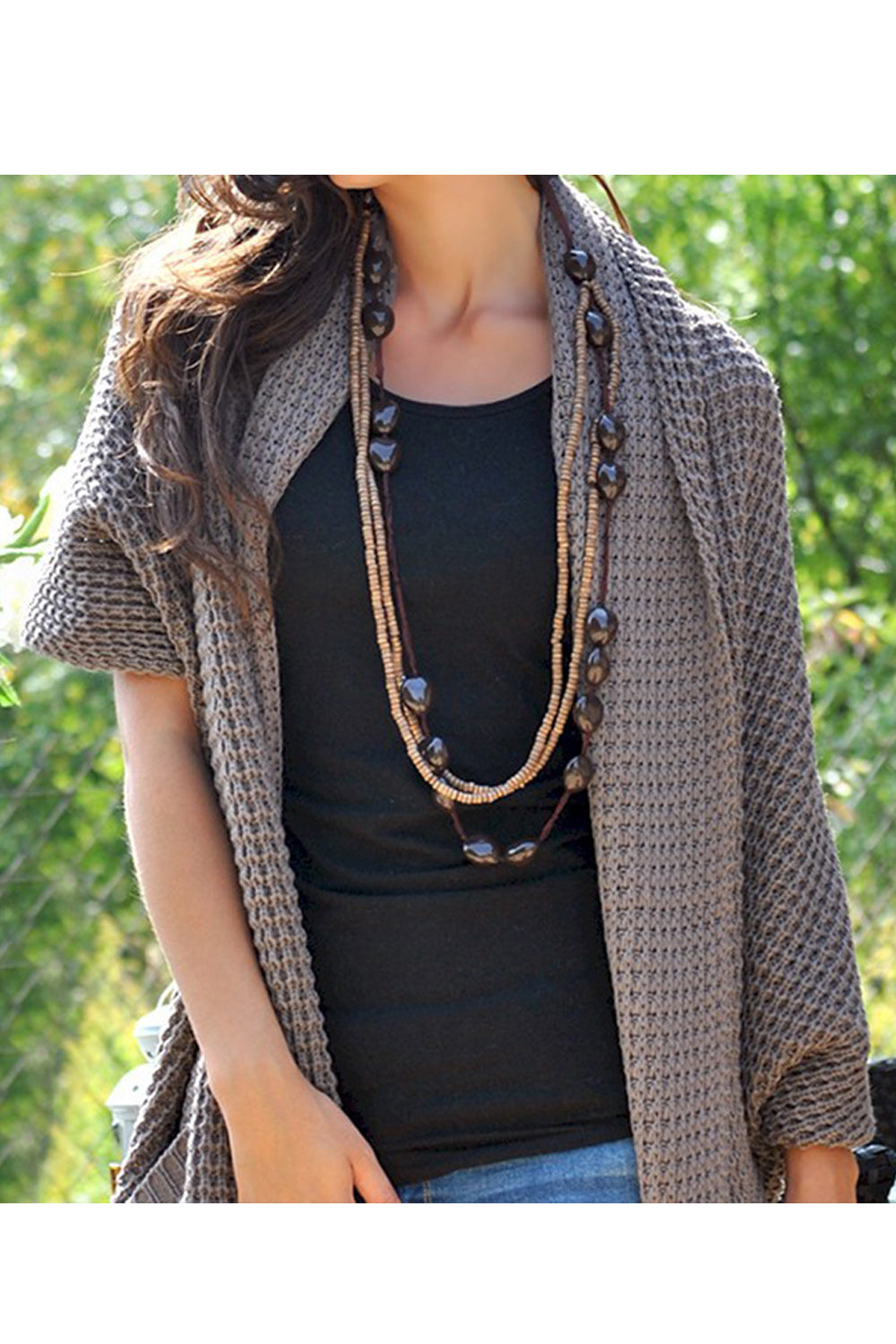Women Solid Colored Cozy Mid Length Breathable Cardigan
