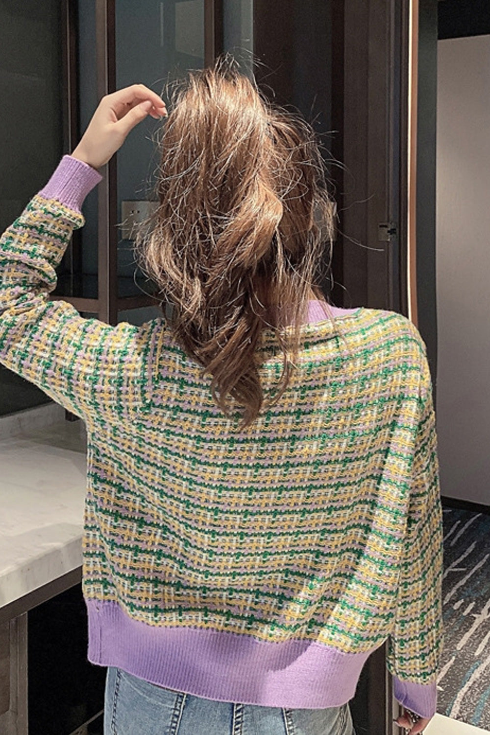 Women Stretchable Long Sleeve Elegant V-Neck Warm Cardigan