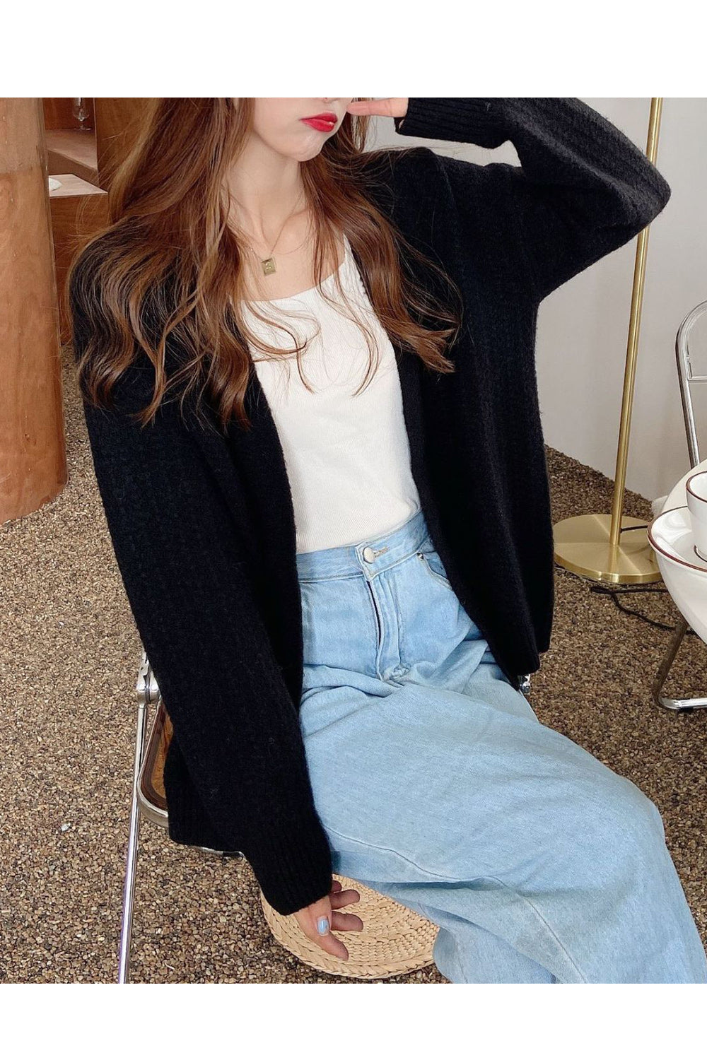 Women Elegant Simple Solid Pattern Casual Warm Cardigan