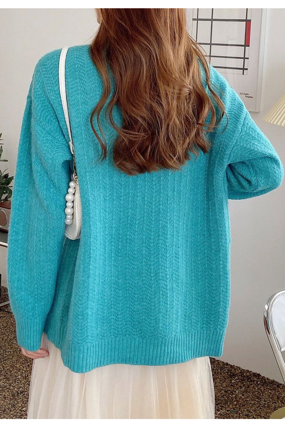 Women Elegant Simple Solid Pattern Casual Warm Cardigan