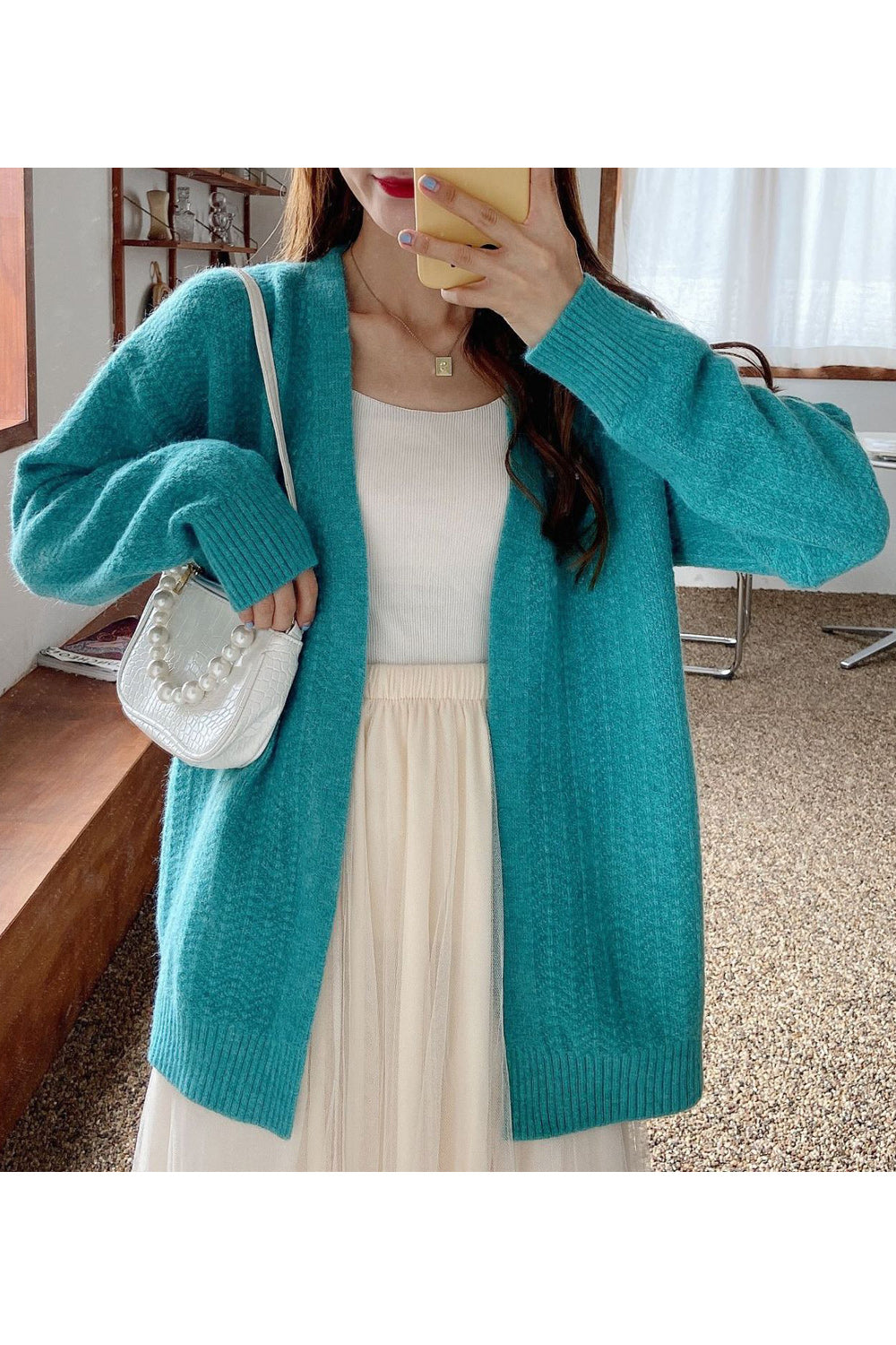 Women Elegant Simple Solid Pattern Casual Warm Cardigan