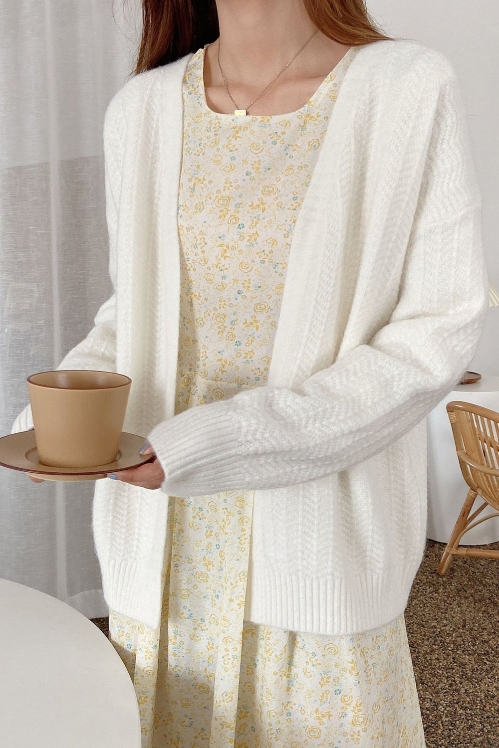 Women Elegant Simple Solid Pattern Casual Warm Cardigan