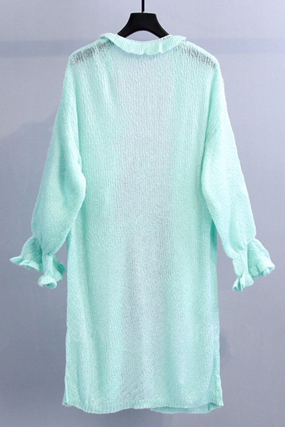 Women Windproof Solid Pattern Long Sleeve Breathable Soft Cardigan