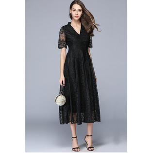 Women Long Length Halter Skirt Dress Black