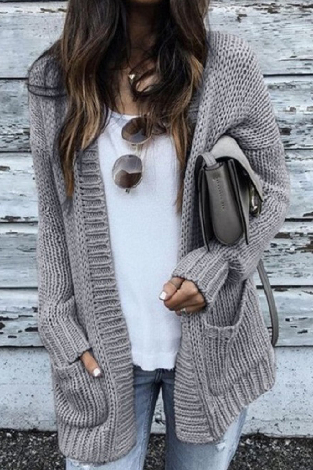Women Loose Breathable Solid Colored Beautiful Winter Cardigan