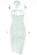 Women Superb Slim Fit Solid Pattern Hollow Styled Summer Trendy Dress