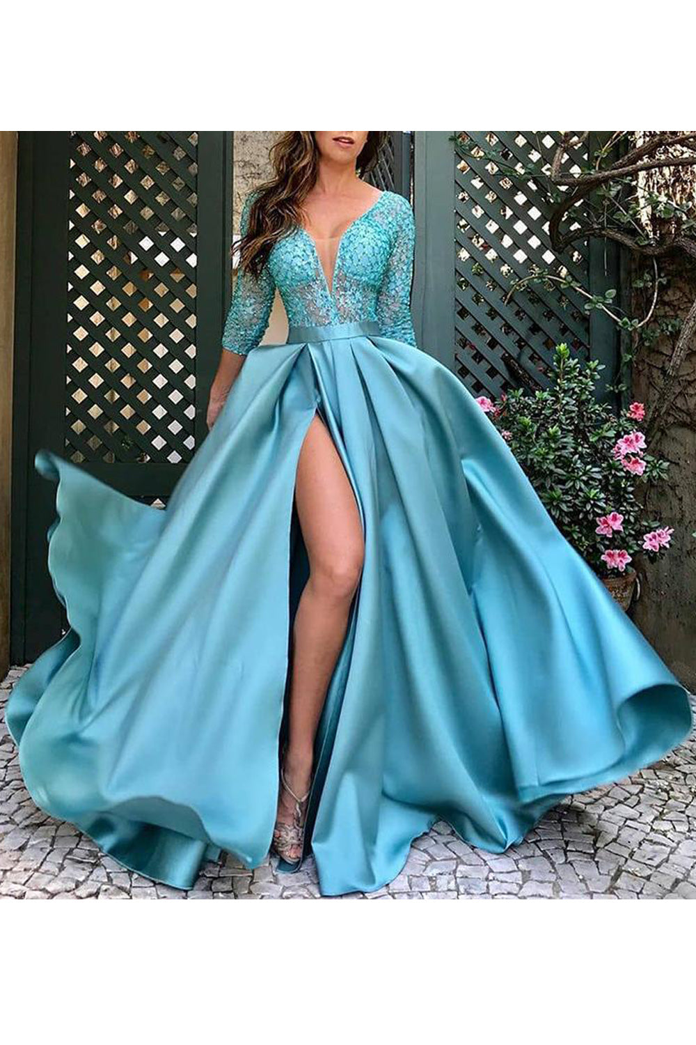 Women Fancy Sequins Decorated Bust Solid Pattern Long Length Skirt Evening Party Dress