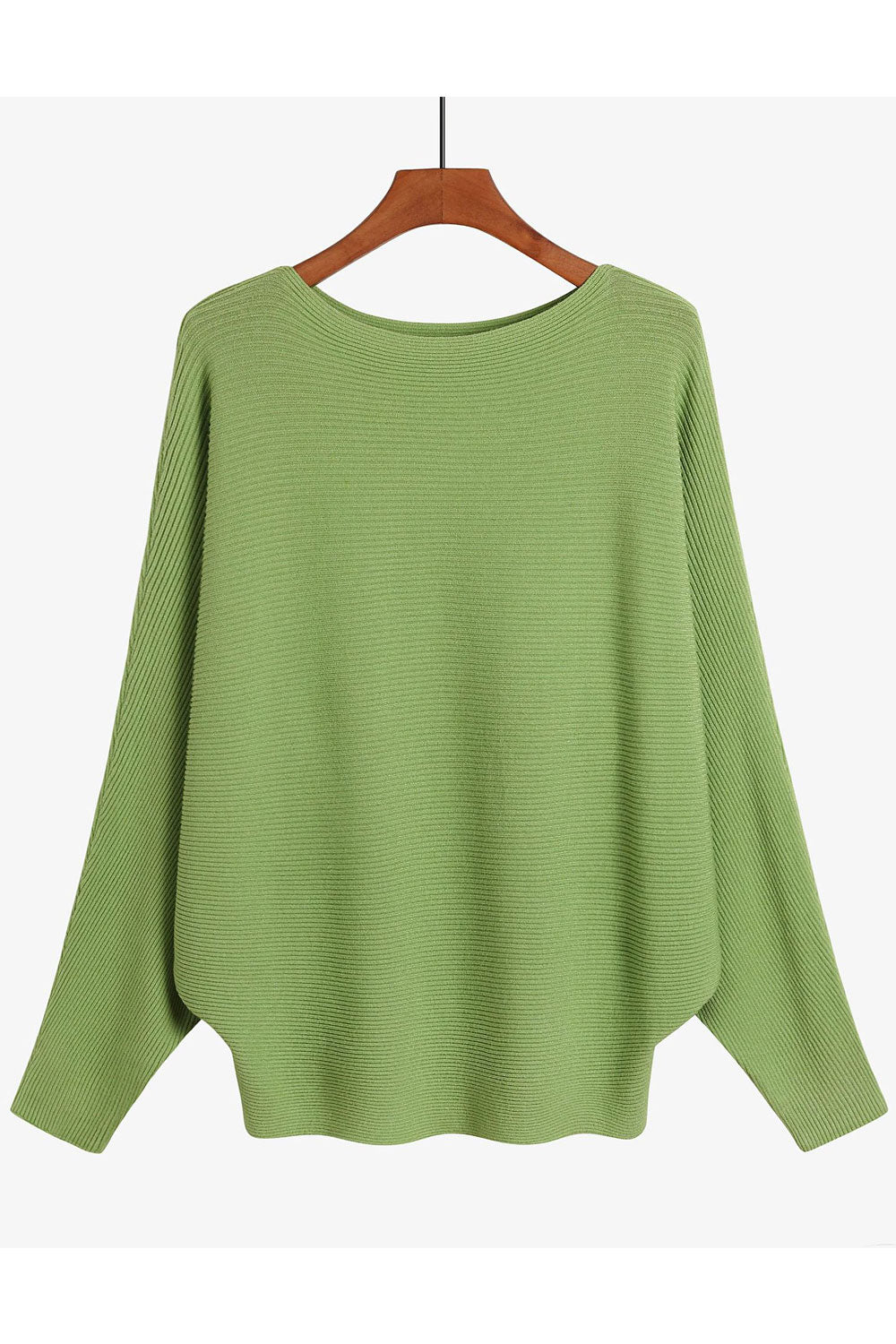 Wome Round Neck Warm Bat Style Solid Colored Sweatshirt