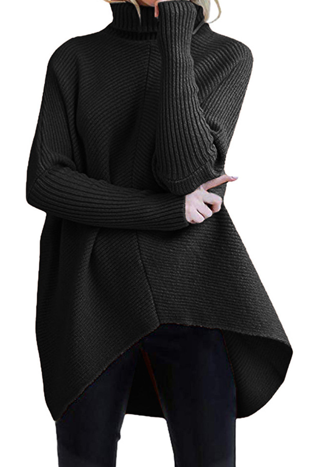 Women Cozy Solid Colored Pattern Loose Style Breathable Sweater