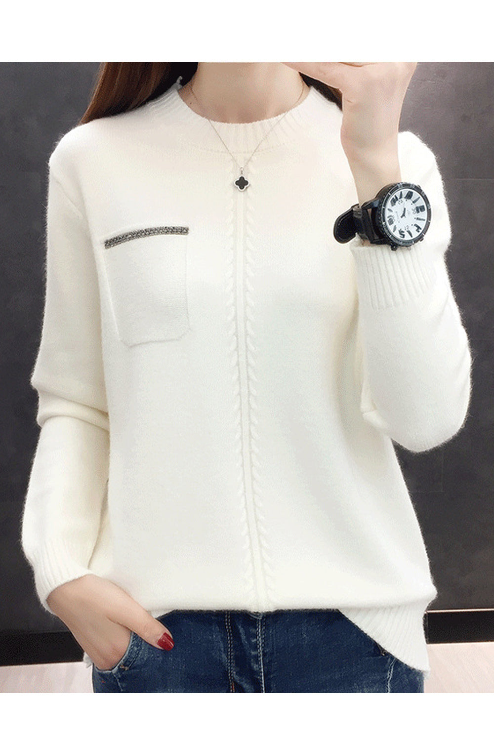 Women Regular Fit Solid Colored Round Neck Sweatshirt