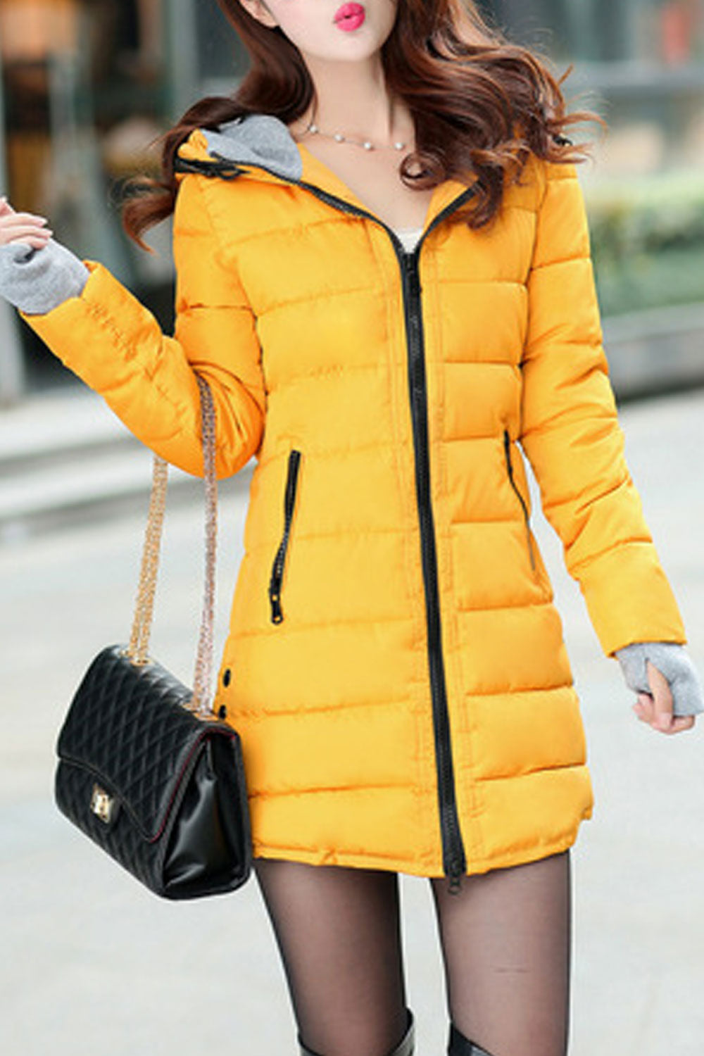 Women Comfortable Solid Colored Easy Long Sleeve Padded Jacket