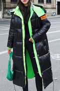Women Hooded Neck Solid Colored Long Sleeve Padded Jacket
