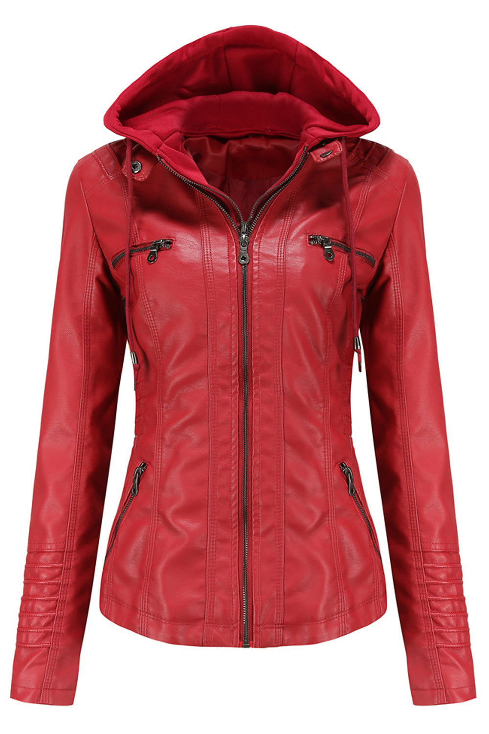 Women Stylish Long Sleeve Biker Leather Jacket
