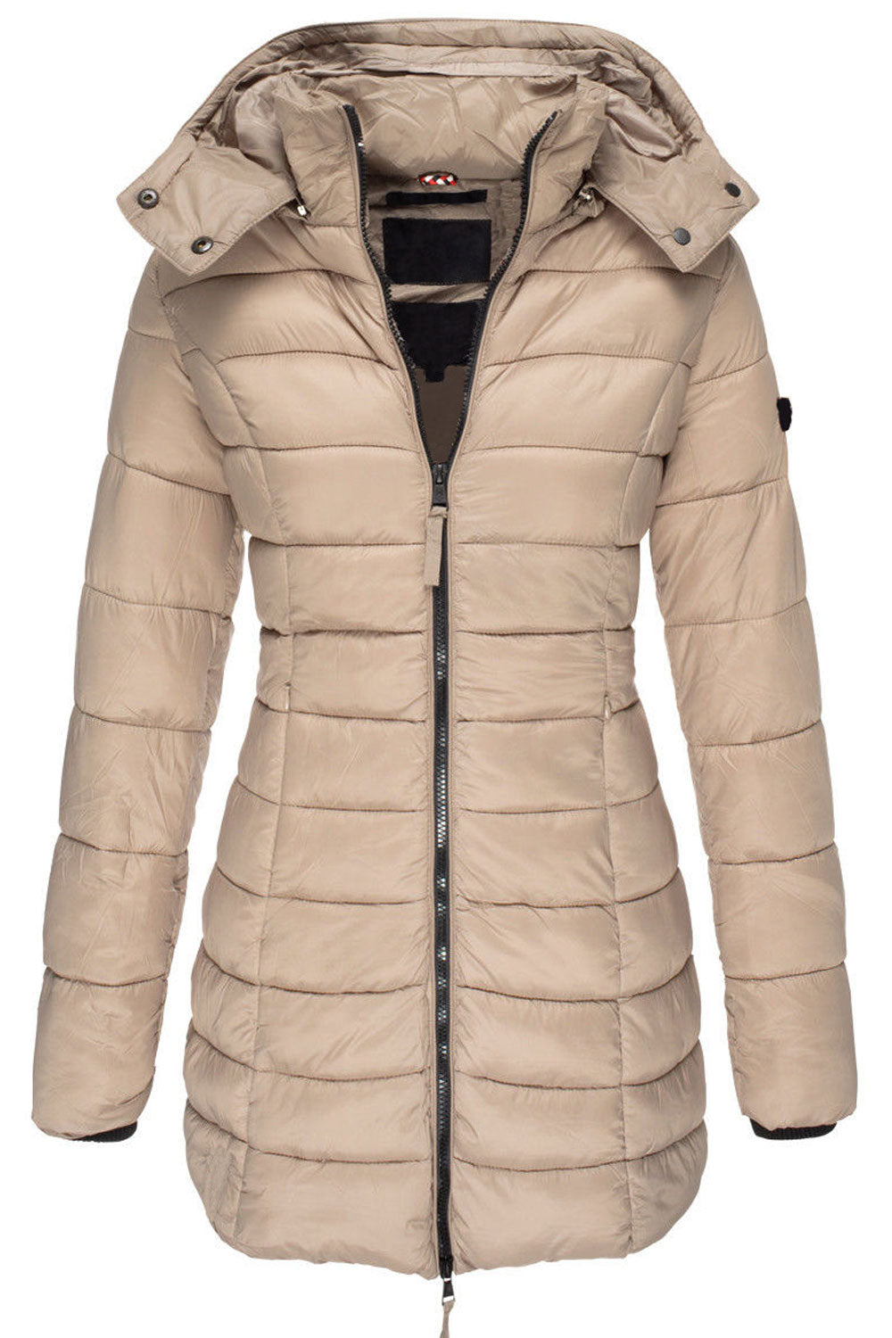 Women Slim Fit Solid Colored Stylish Casual Warm Padded Jacket