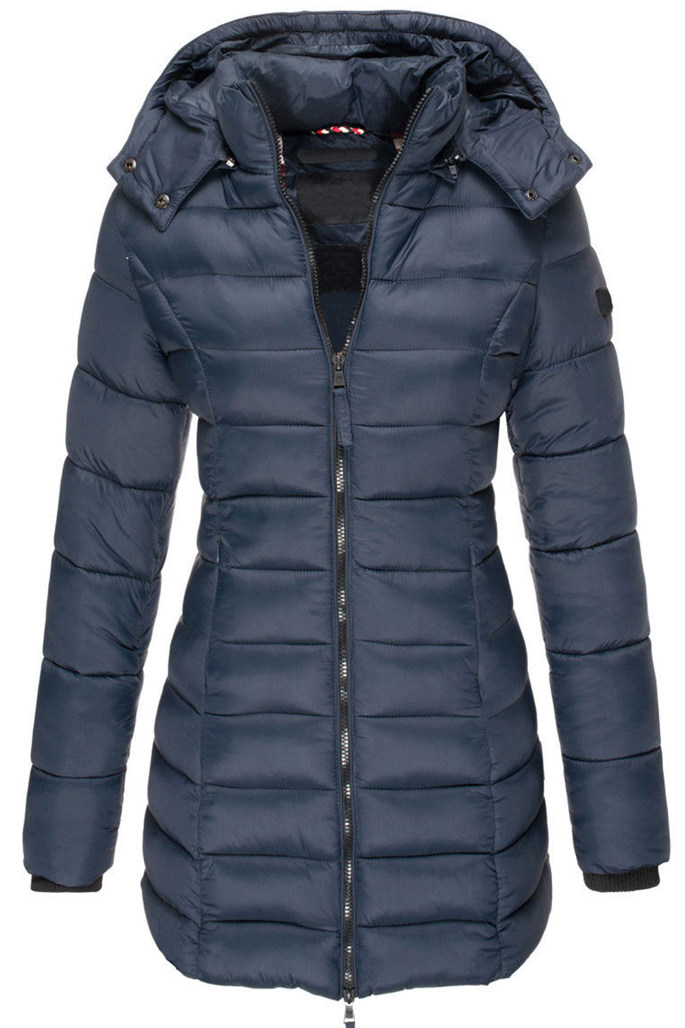 Women Slim Fit Solid Colored Stylish Casual Warm Padded Jacket
