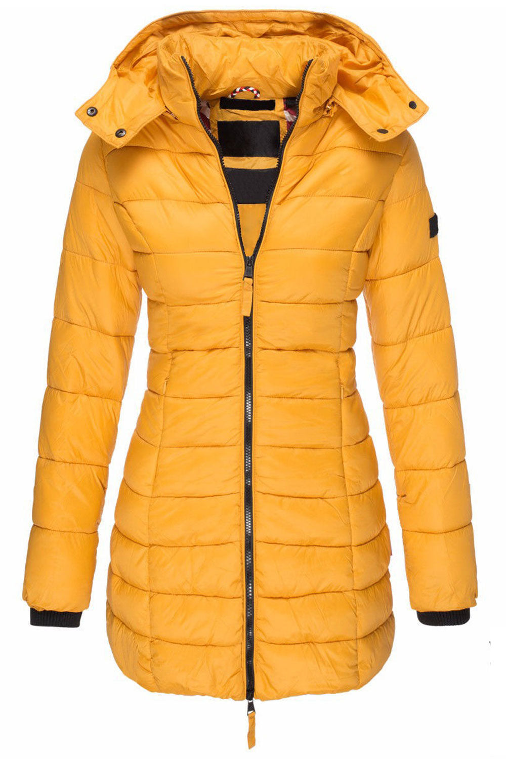 Women Slim Fit Solid Colored Stylish Casual Warm Padded Jacket
