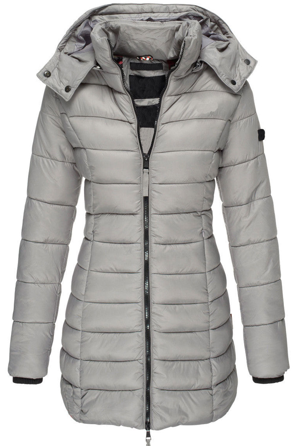 Women Slim Fit Solid Colored Stylish Casual Warm Padded Jacket