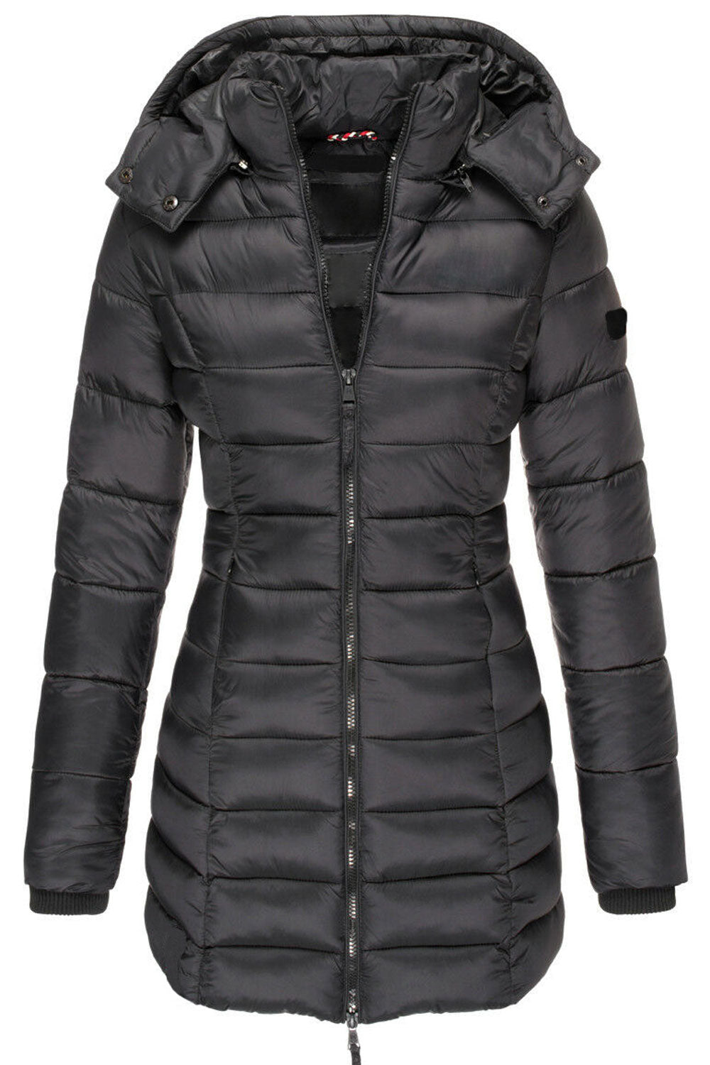 Women Slim Fit Solid Colored Stylish Casual Warm Padded Jacket