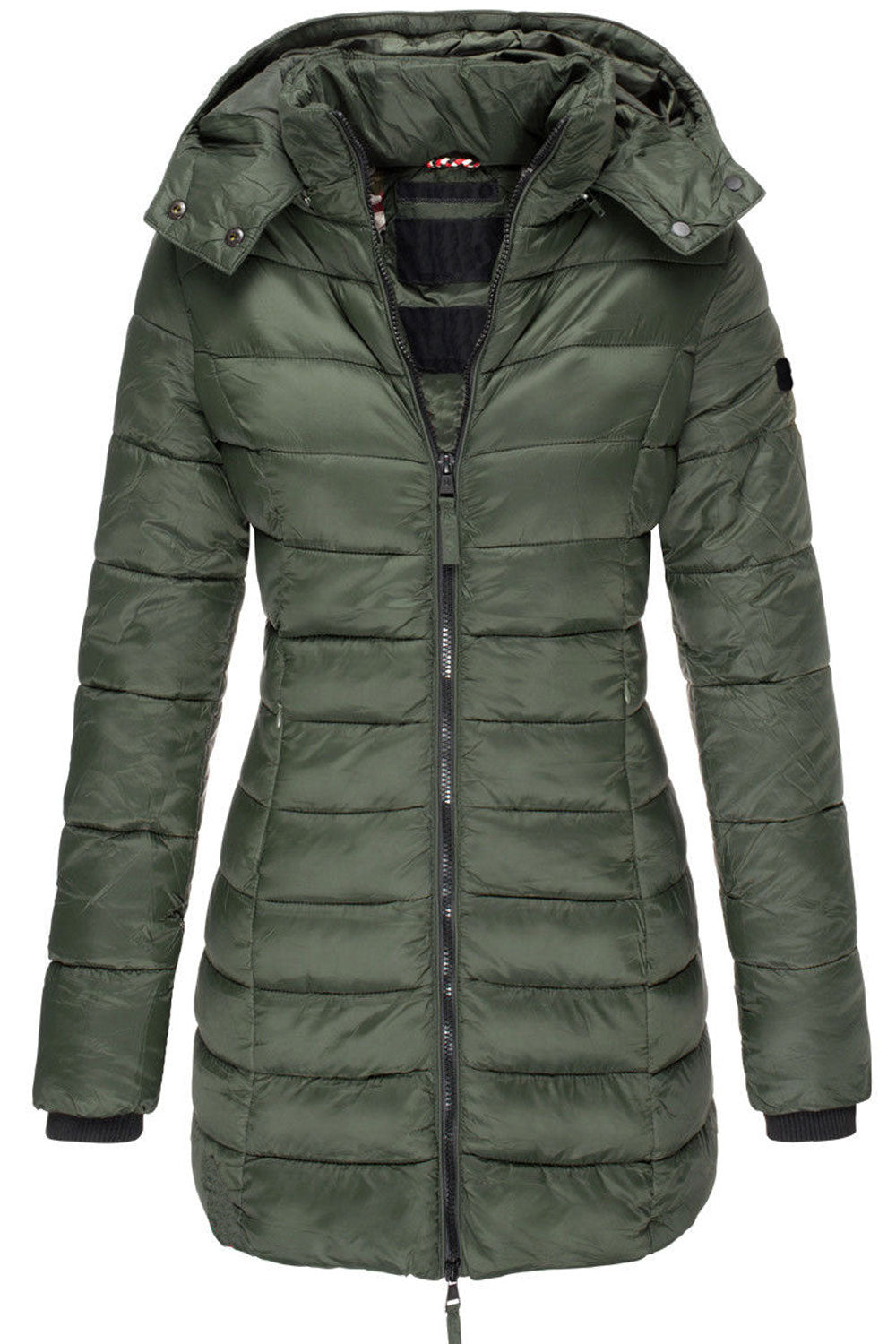 Women Slim Fit Solid Colored Stylish Casual Warm Padded Jacket