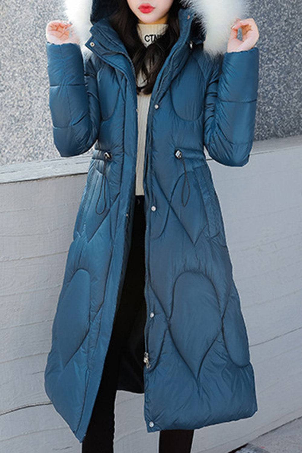 Women Long Length Solid Colored Collar Neck Pretty Padded Jacket