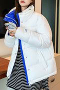 Women Warm Stand Collar Neck Convenient Long Sleeve Lovely Padded Jacket