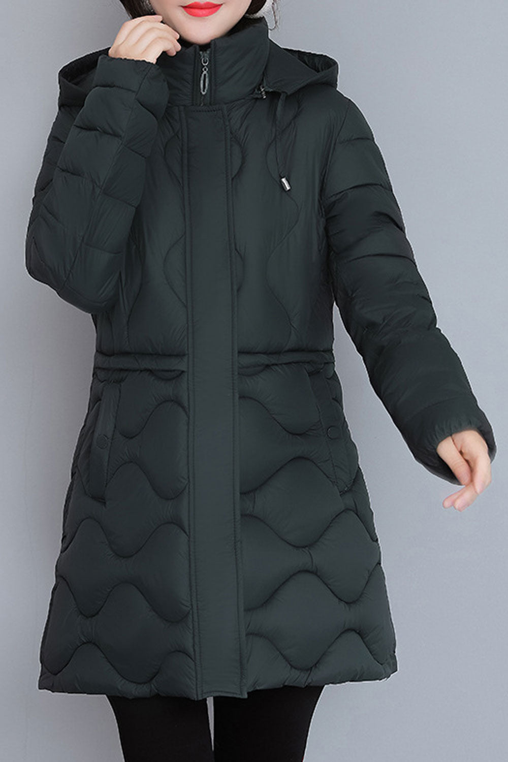 Women Long Sleeve Beautiful Solid Pattern Cozy Winter Padded Jacket