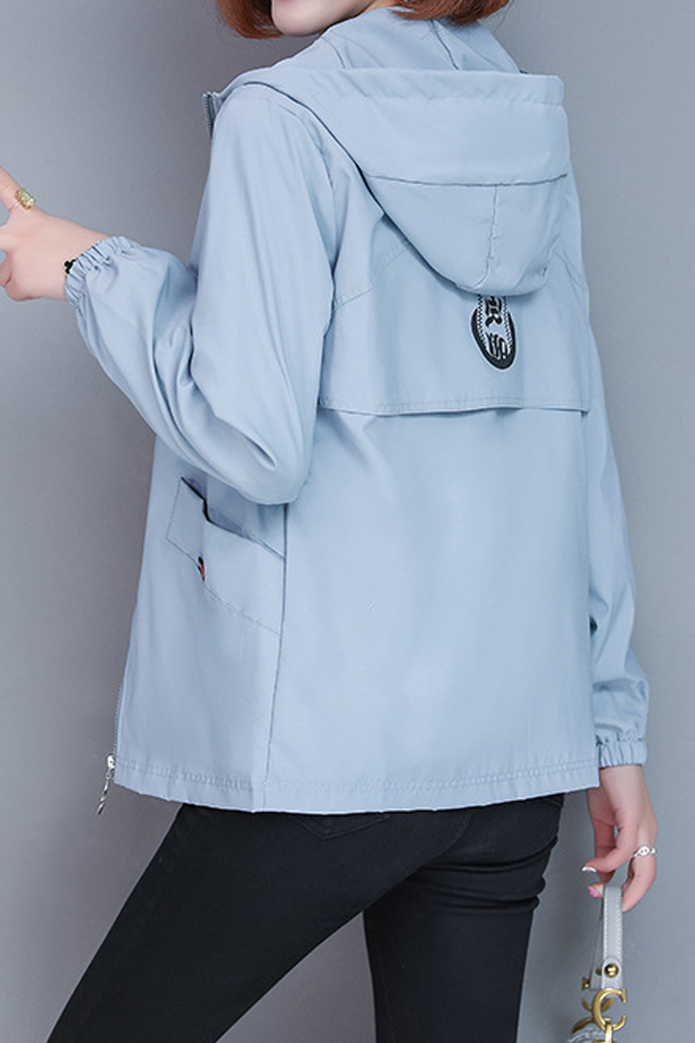 Women Solid Color Decent Style Hooded Neck Warm Jacket