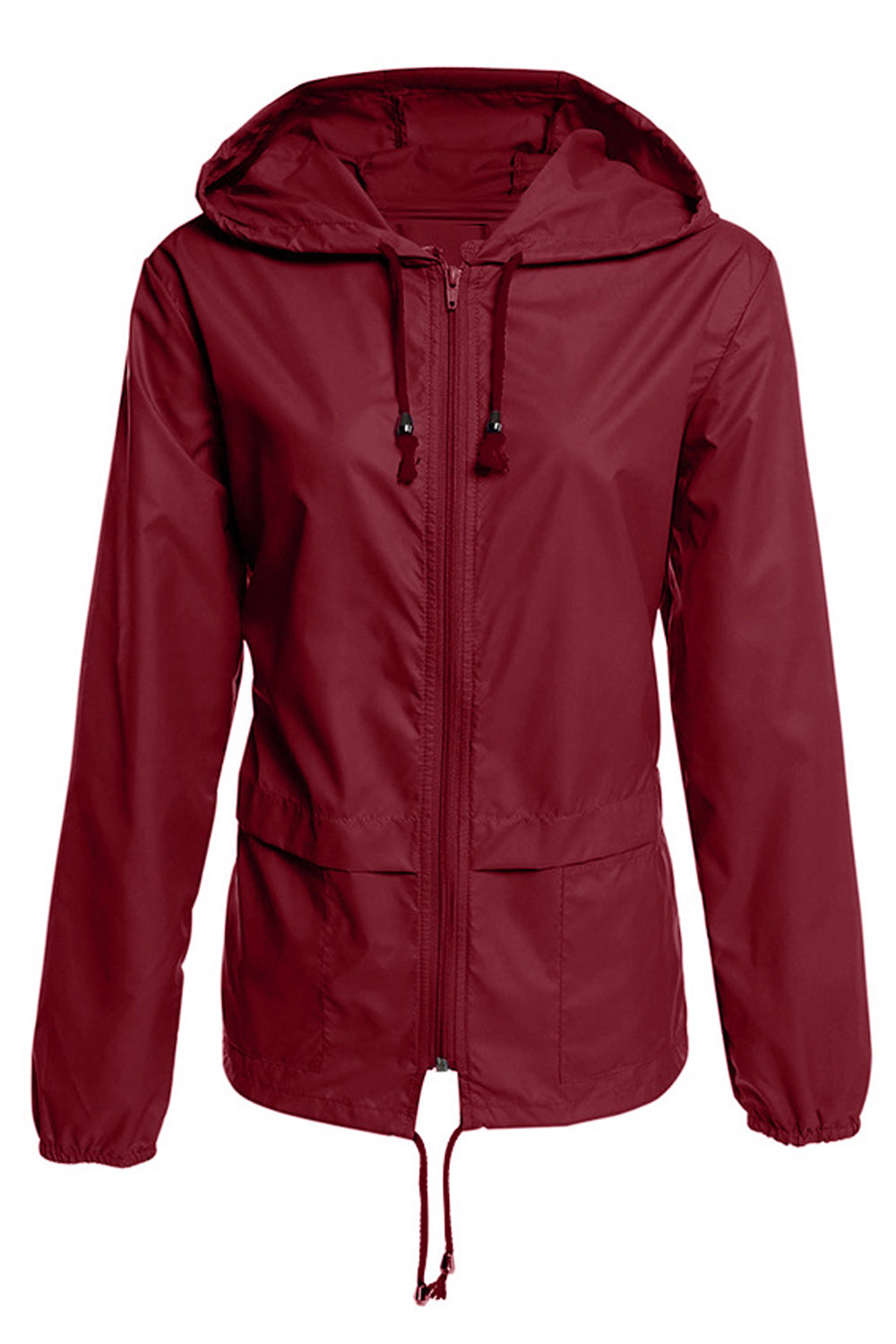 Women Rainwear Flap Pocket Full Zipper Jacket