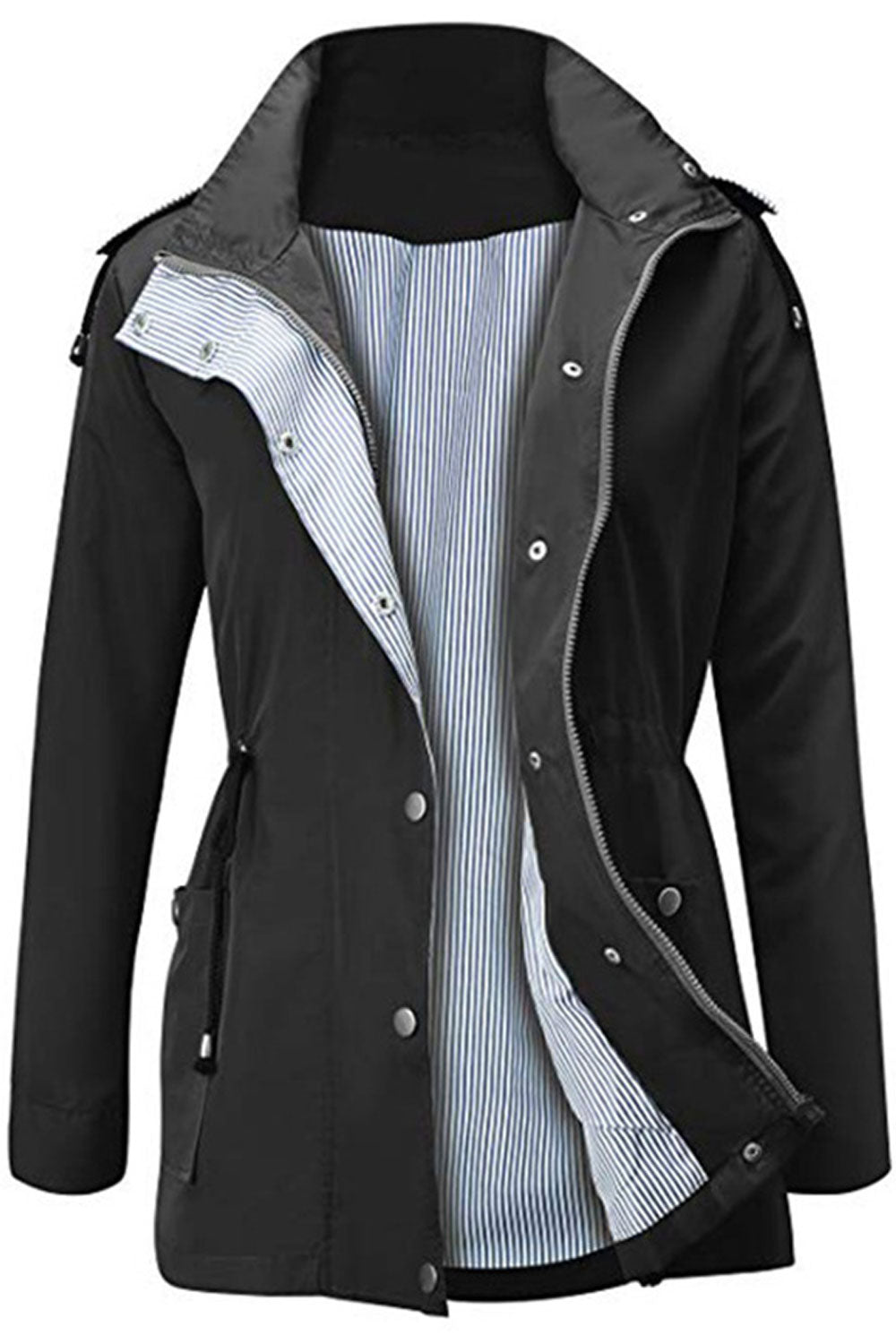 Women Slim Fit Button Closure Winter Jacket