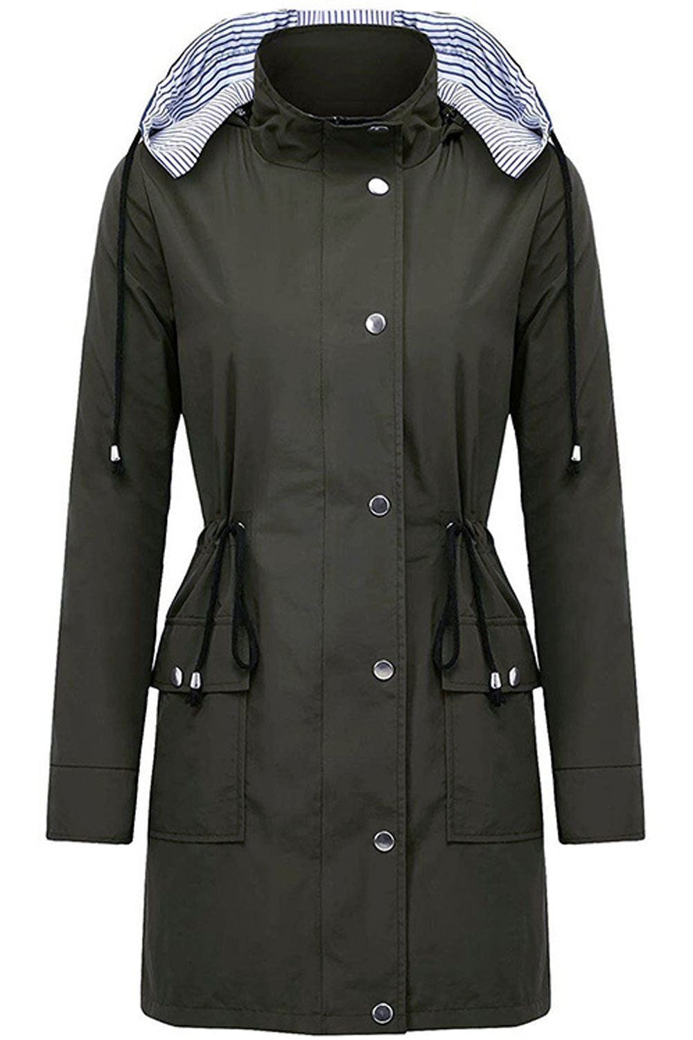 Women Slim Fit Button Closure Winter Jacket