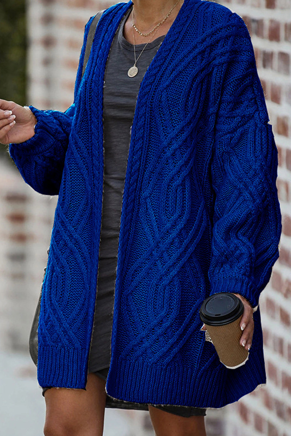 Women Pretty Solid Pattern Thick Breathable Cozy Cardigan