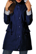 Women Slim Fit Button Closure Winter Jacket