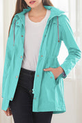 Women Windbreaker Solid Color Zipper Closure Jacket