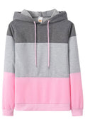 Women Stylish Contrast Color Long Sleeve Hooded Neck warm Hoodie
