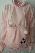 Women Stylish Pet Bag Solid Color Warm Hoodie
