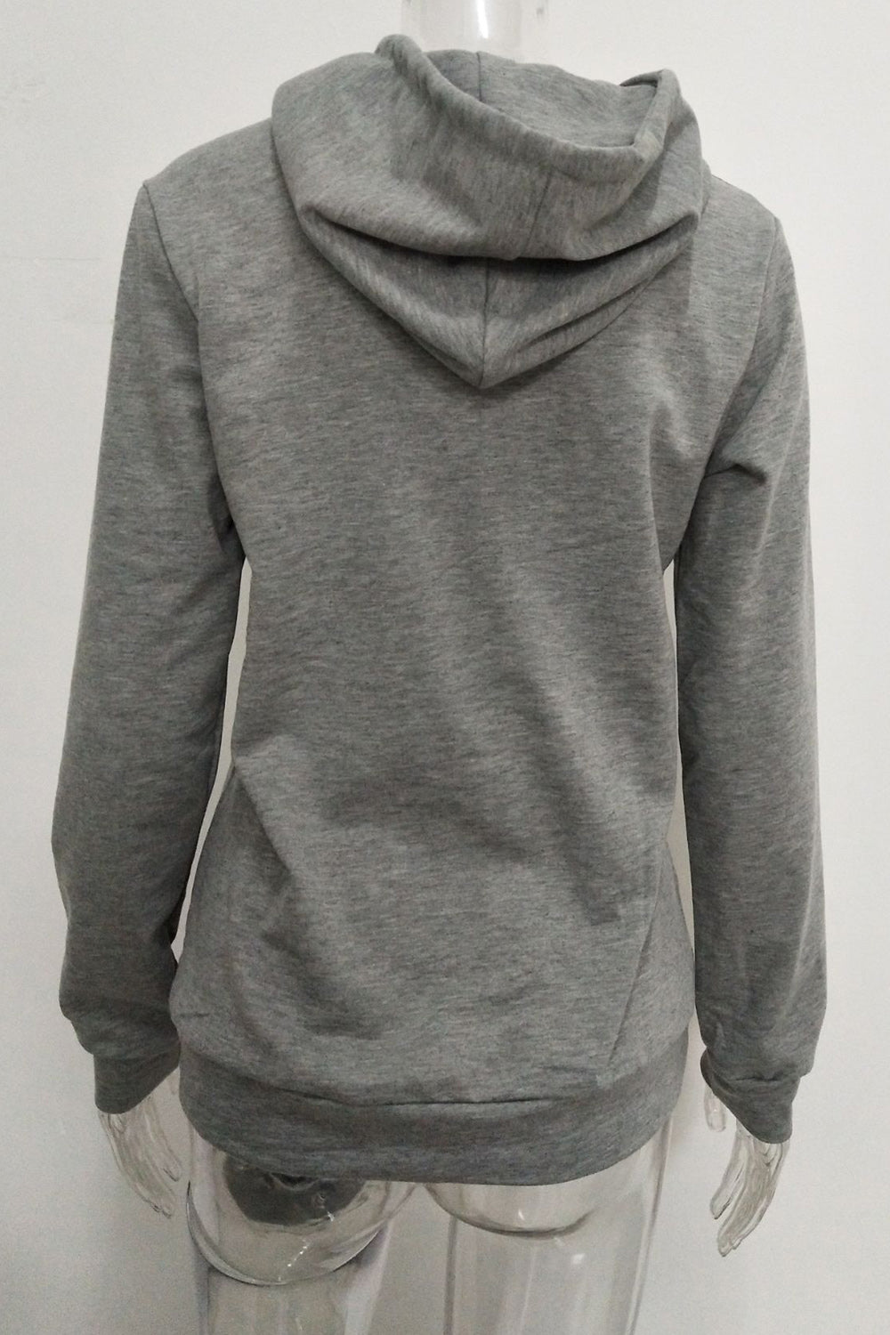 Women Letter Printed Elegant Solid Color Hooded Neck Warm Hoodie