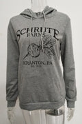 Women Letter Printed Elegant Solid Color Hooded Neck Warm Hoodie