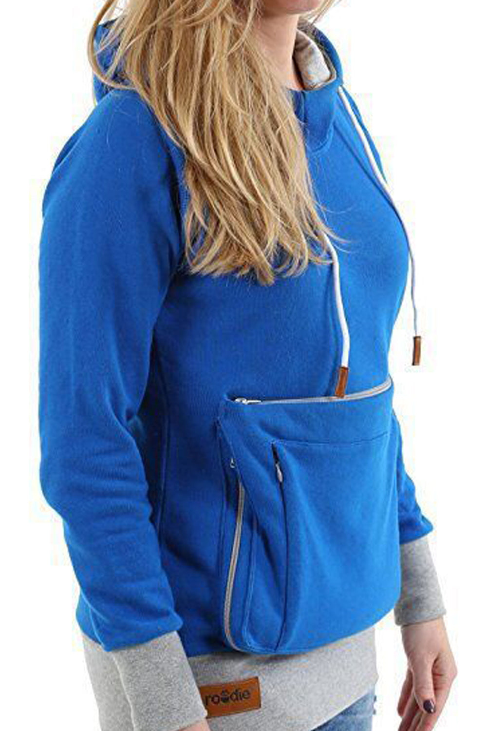 Women Cute Kangaroo Style Pocket Solid Color Hoodie