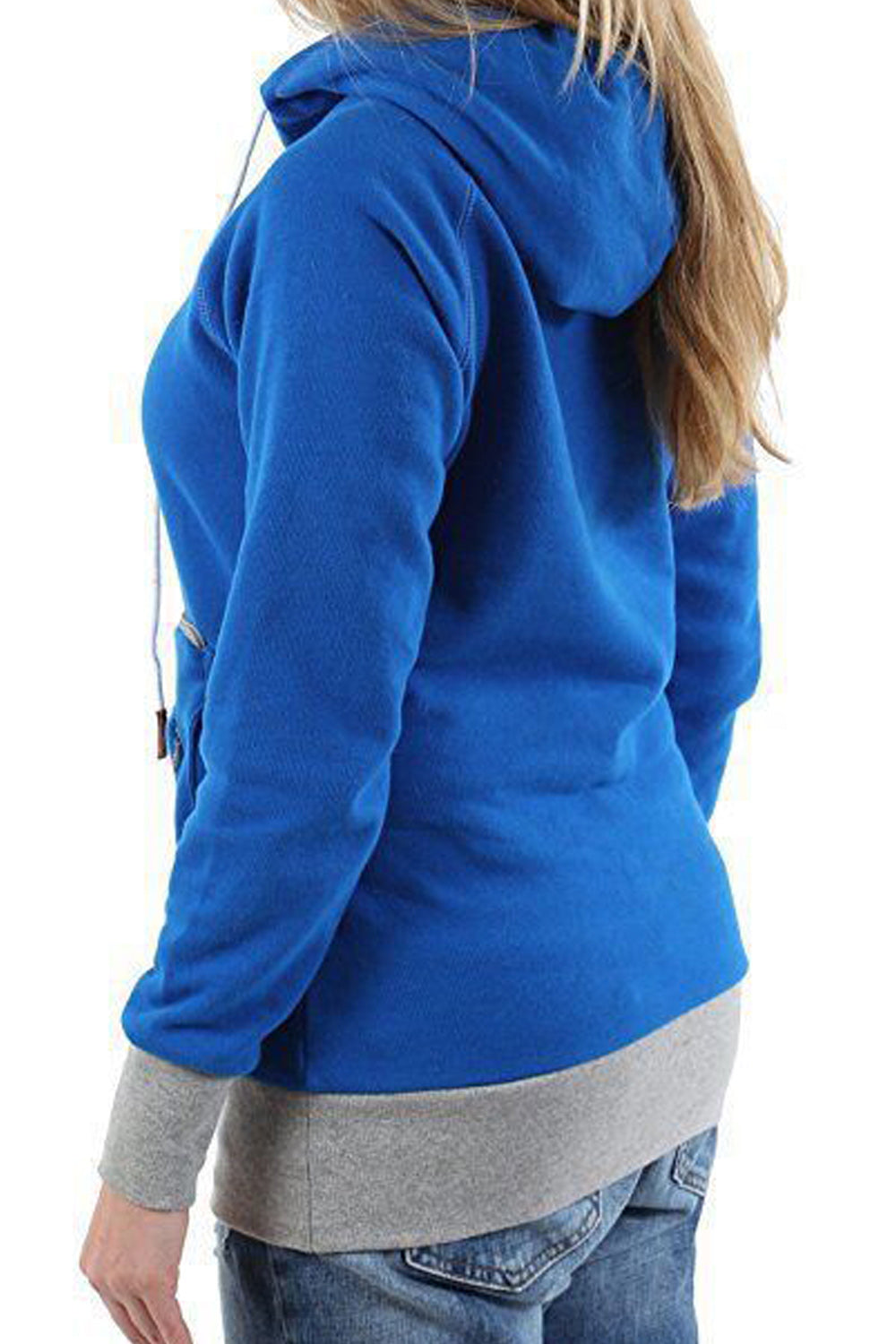 Women Cute Kangaroo Style Pocket Solid Color Hoodie