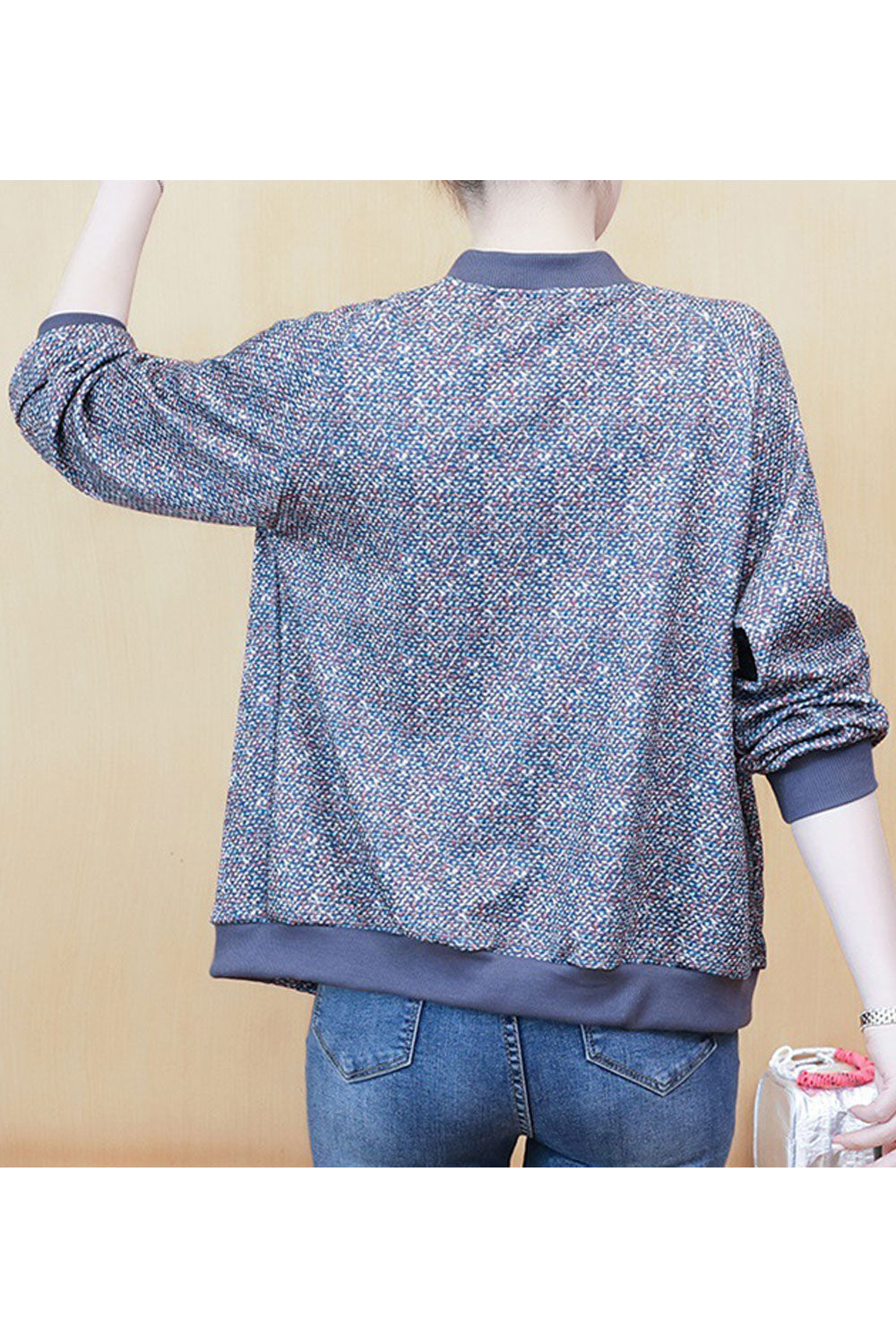 Women Stand Collar Slim New Printed Winter Jacket