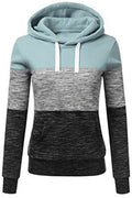 Women Hooded Neck Contrast Color Slim FIt Hoodie