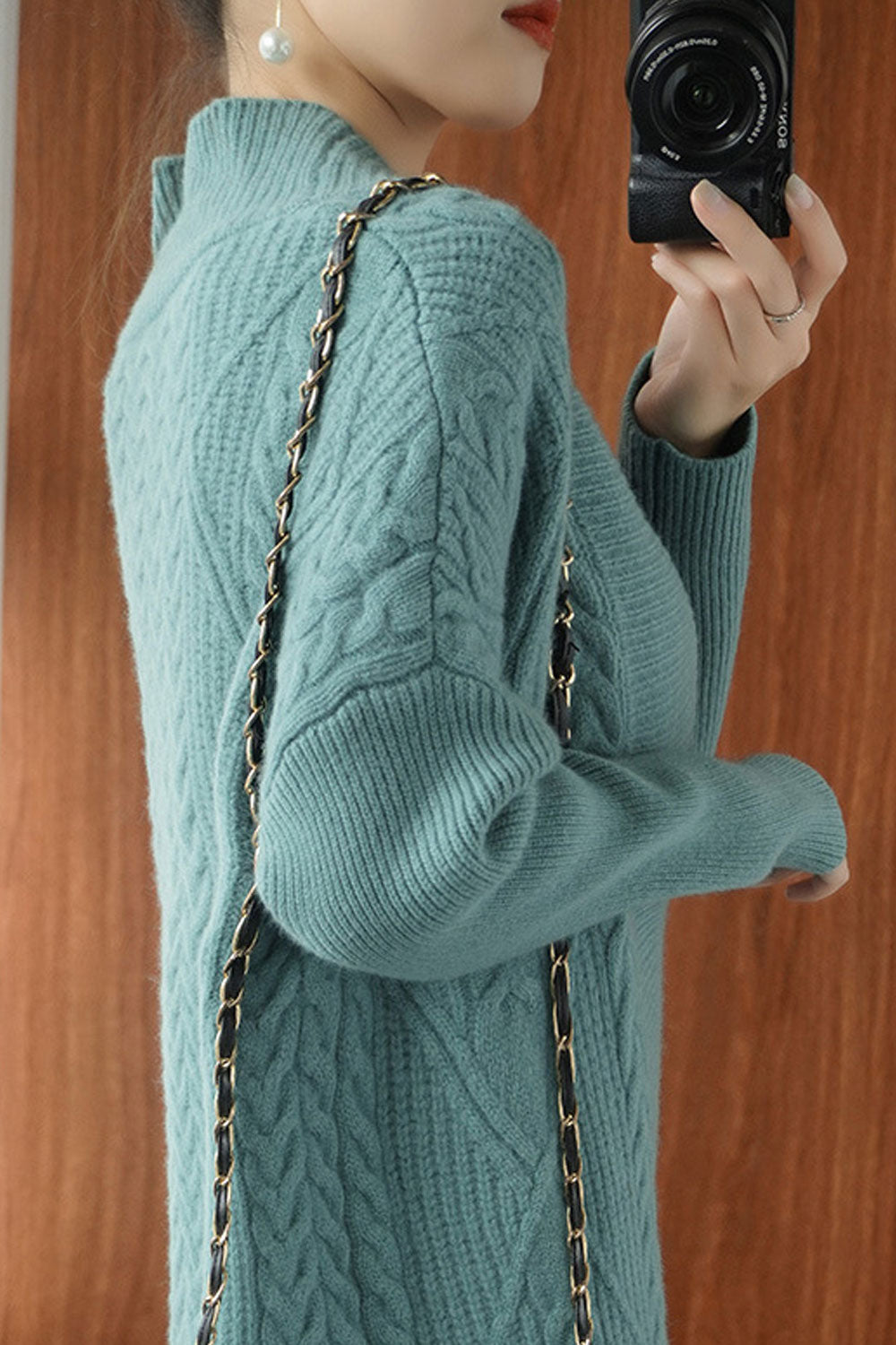 Women Lovely Mid Length Loose Style Knitted Cardigan
