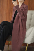 Women Lovely Mid Length Loose Style Knitted Cardigan