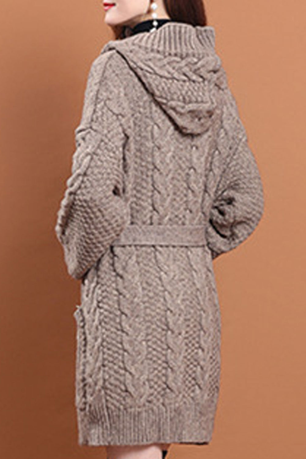 Women Cute Knee Length Button Closure Long Sleeve Casual Cardigan