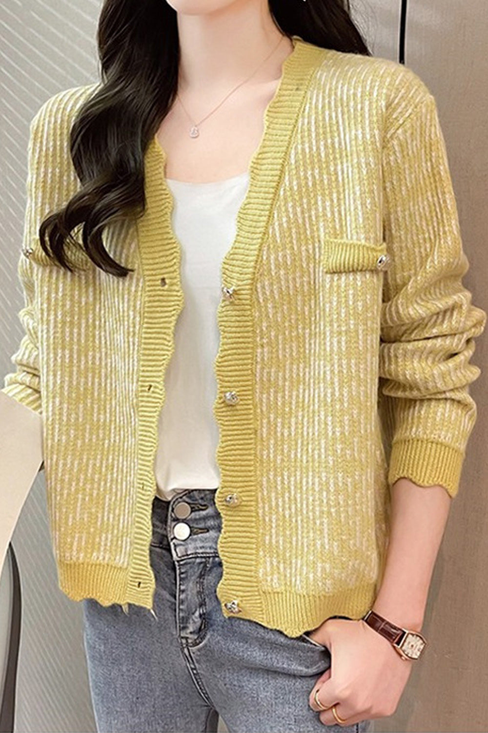 Women Solid Color Long Sleeve Gorgeous Cardigan