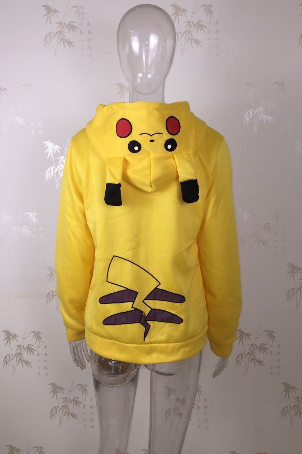 Women Pikachu Style Pretty Zipper Closure Hoodie